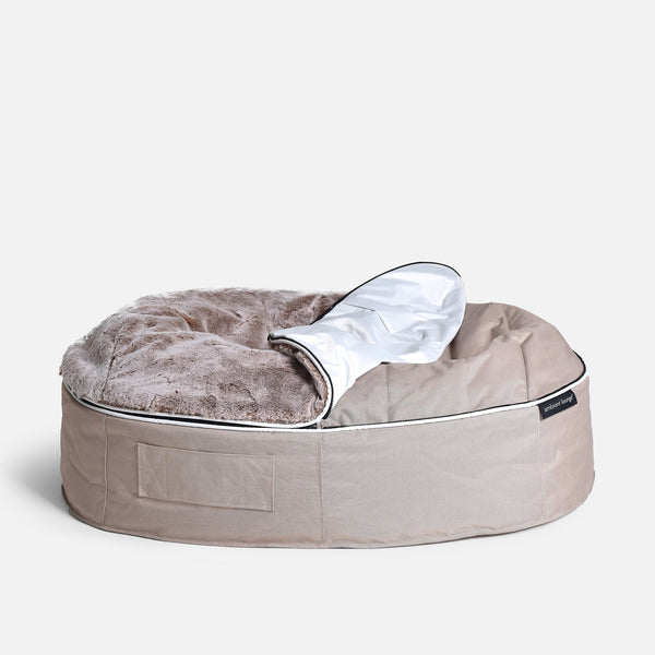 (L) Premium Indoor/Outdoor Dog Bed (Cappuccino)