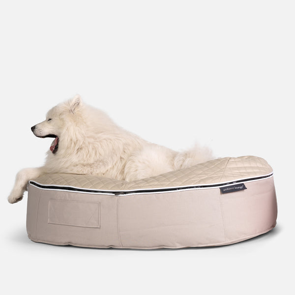 (L) Premium ThermoQuilt Dog Bed (Beige)