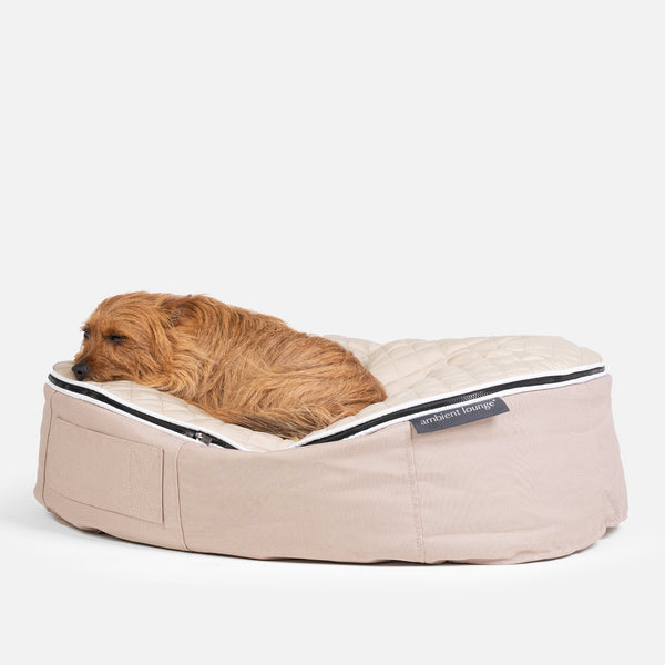 (M) Premium ThermoQuilt Dog Bed (Beige)